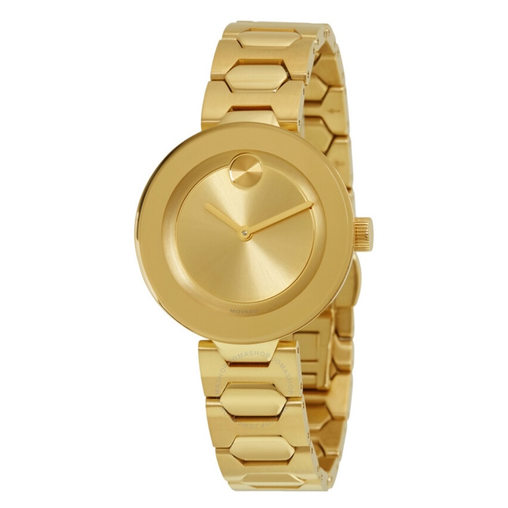 Movado Gold Luxury Watch with Metal Link Bracelet